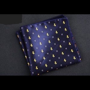 Blue and yellow dot pocket square